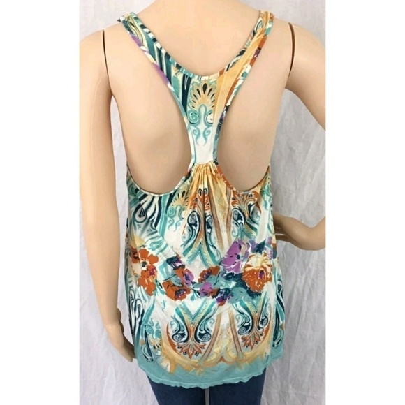 Free People Floral Paisley Racer Back tank Top - Picture 2 of 5